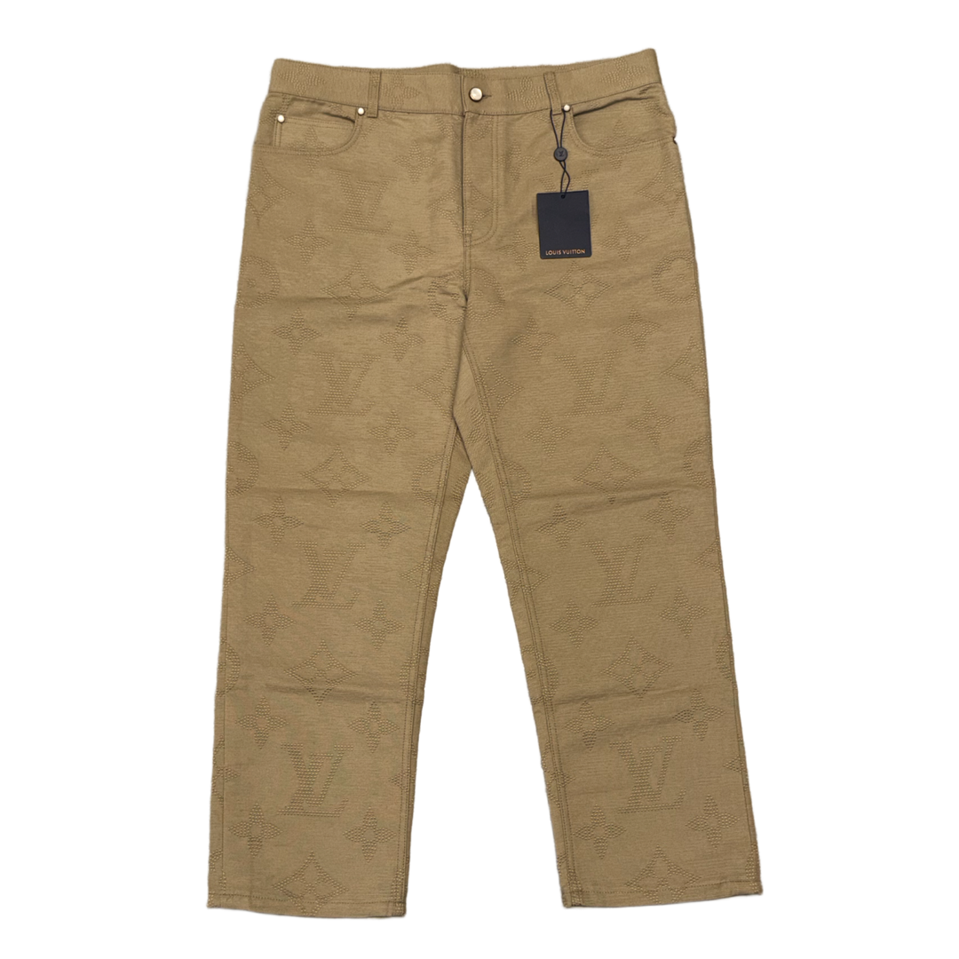 Louis Vuitton 'Tan' Monogram Embroidered Skate Pants
