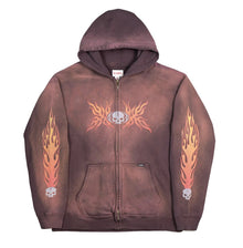 Kamiya 'Skull Flame' Brown Zip-Up