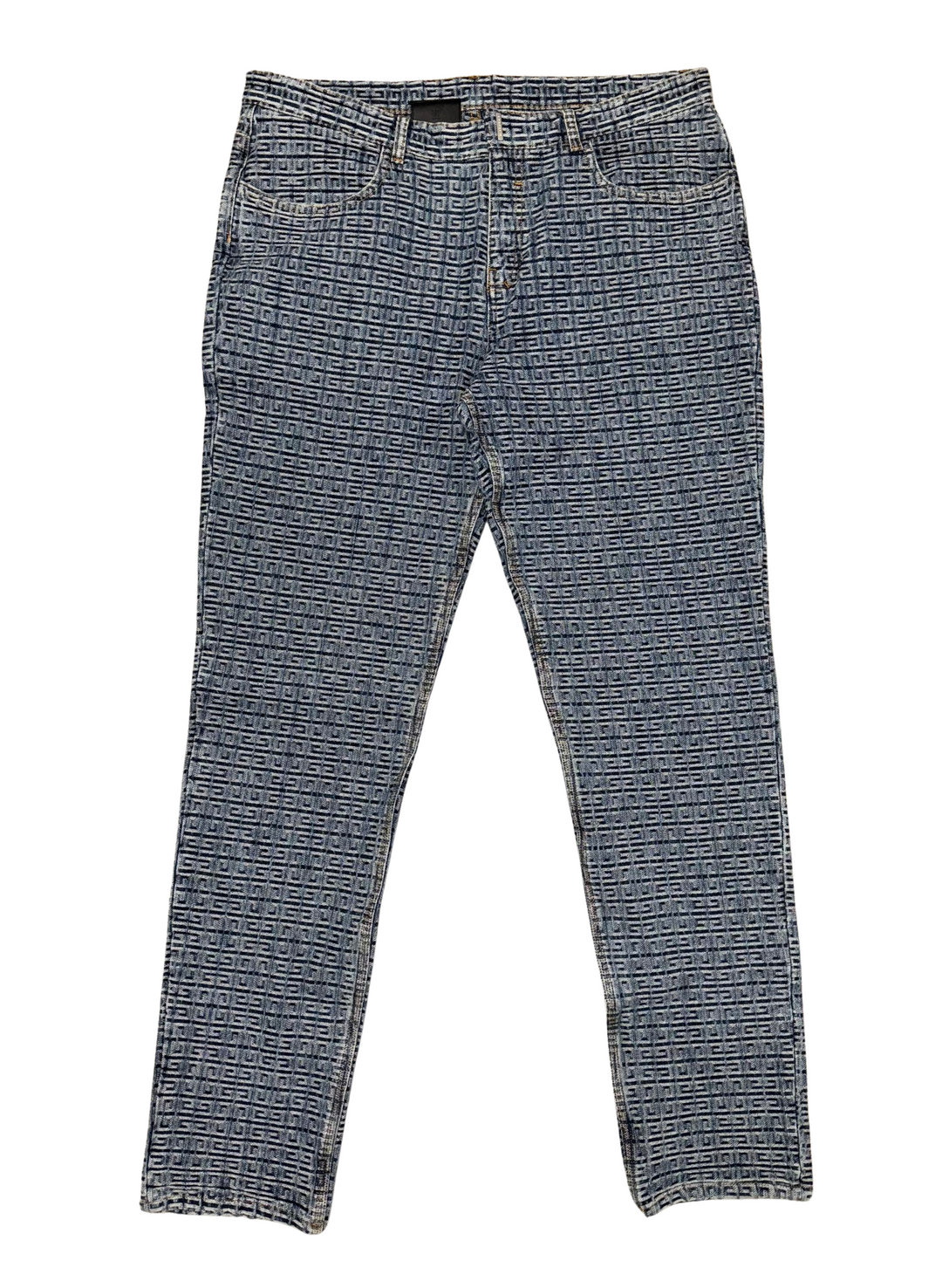 Givenchy 'All Over' 4G Embossed Blue Jeans