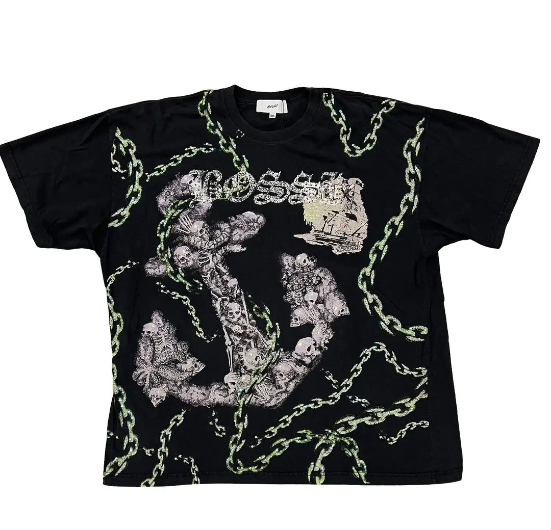 Bossi 'Skull Anchor' VIntage Rhinestone Tee