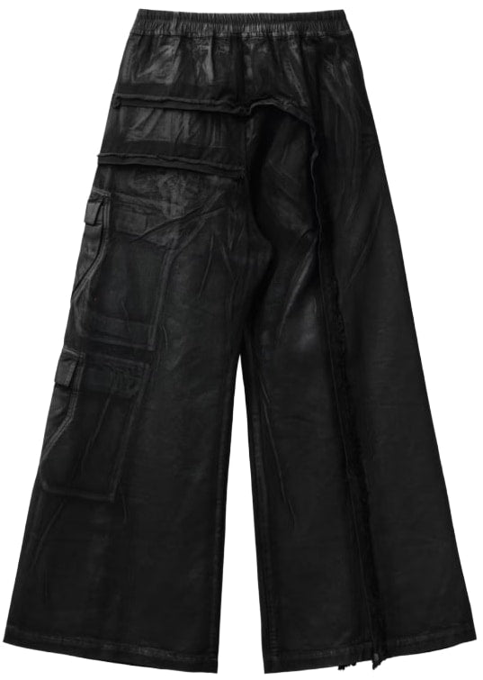 Rick Owens DRKSHDW 'Black' Imbalanced Double Cargo Jumbo Belas