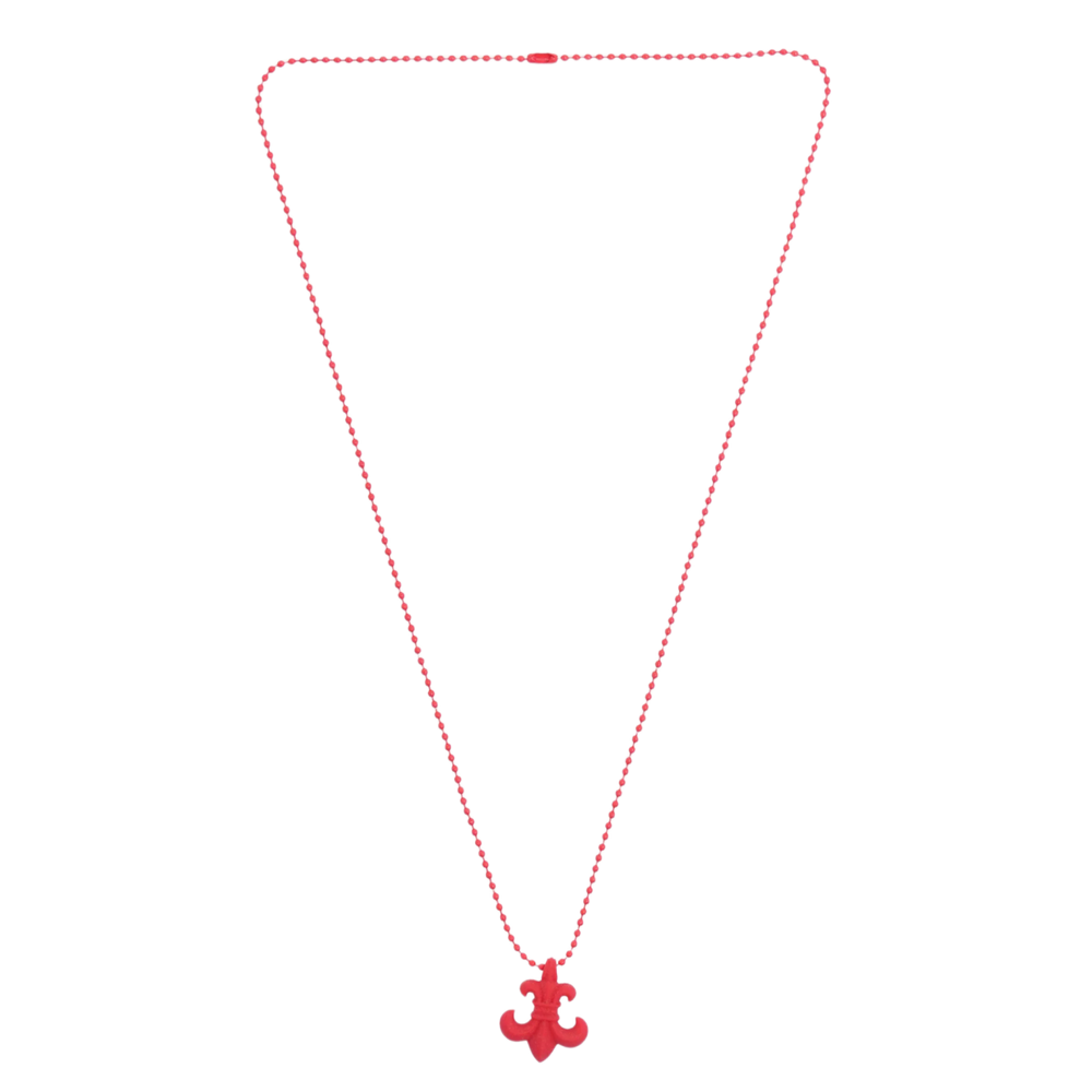 Chrome Hearts 'Red' Fleur De Lis Silicone Necklace