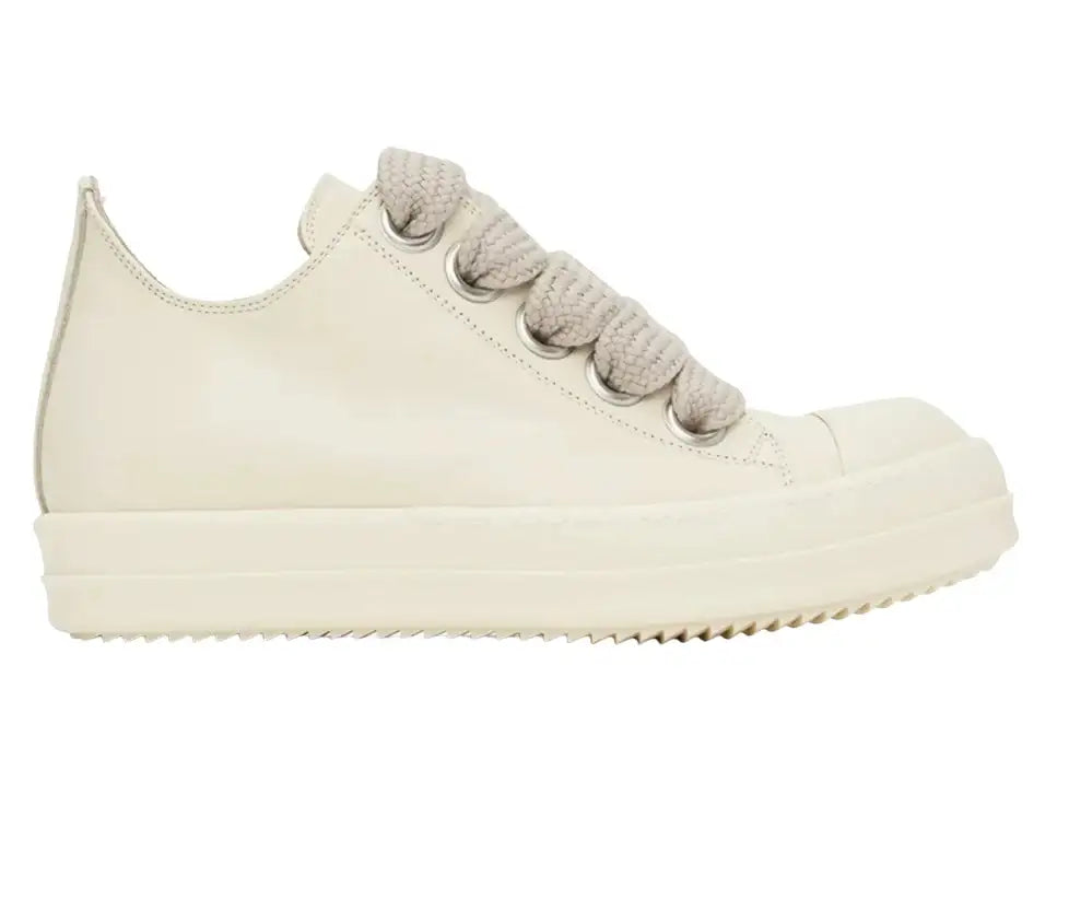 Rick Owens 'Milk' Jumbo Lace Low Sneakers