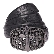 Chrome Hearts 'Rhodium Cemetery Buckle' Black Cross Belt