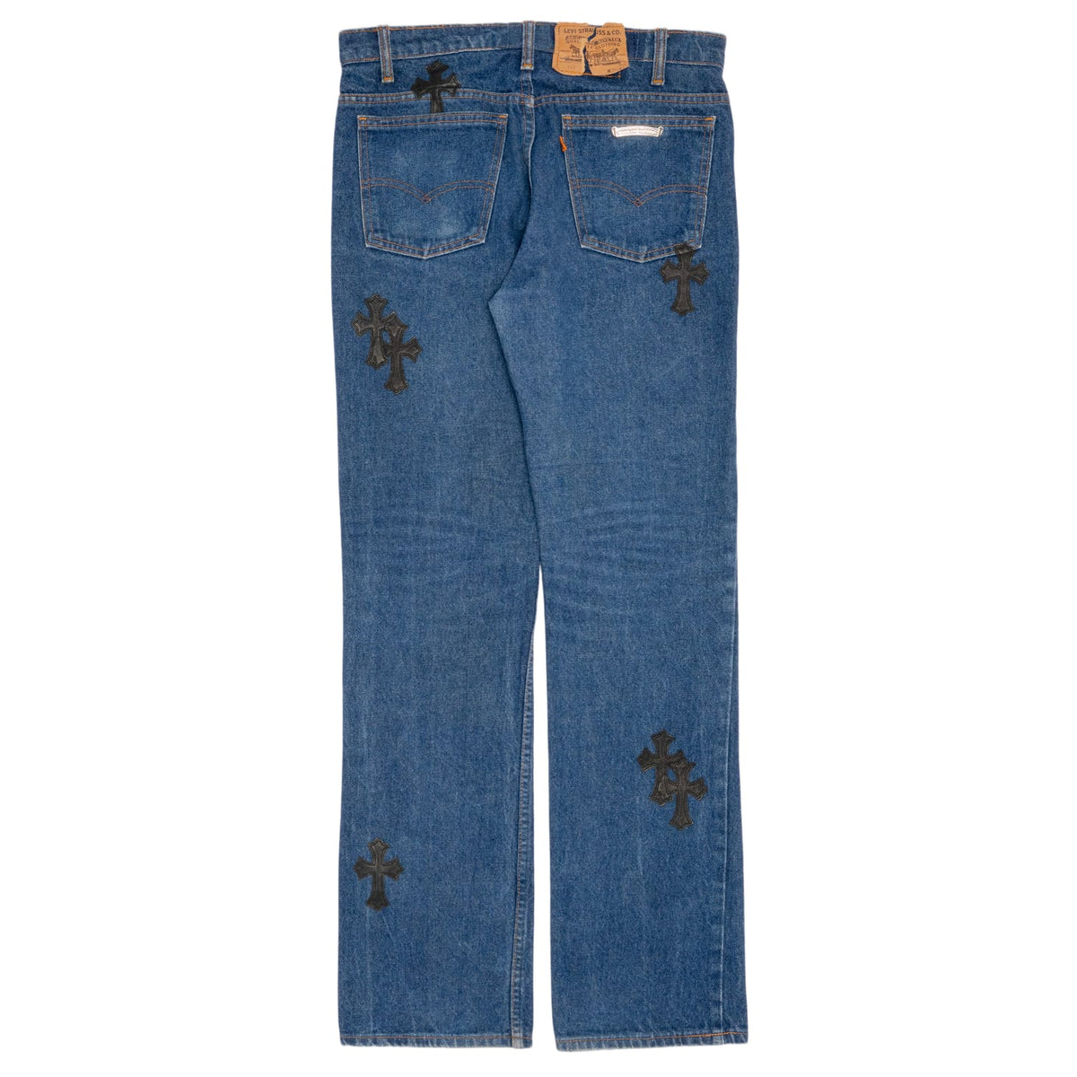 Chrome Hearts 'Blue' 14 Patch Orange Tab Levis 517 Jeans