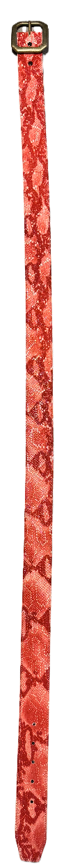Red Felt Snakeskin Belt