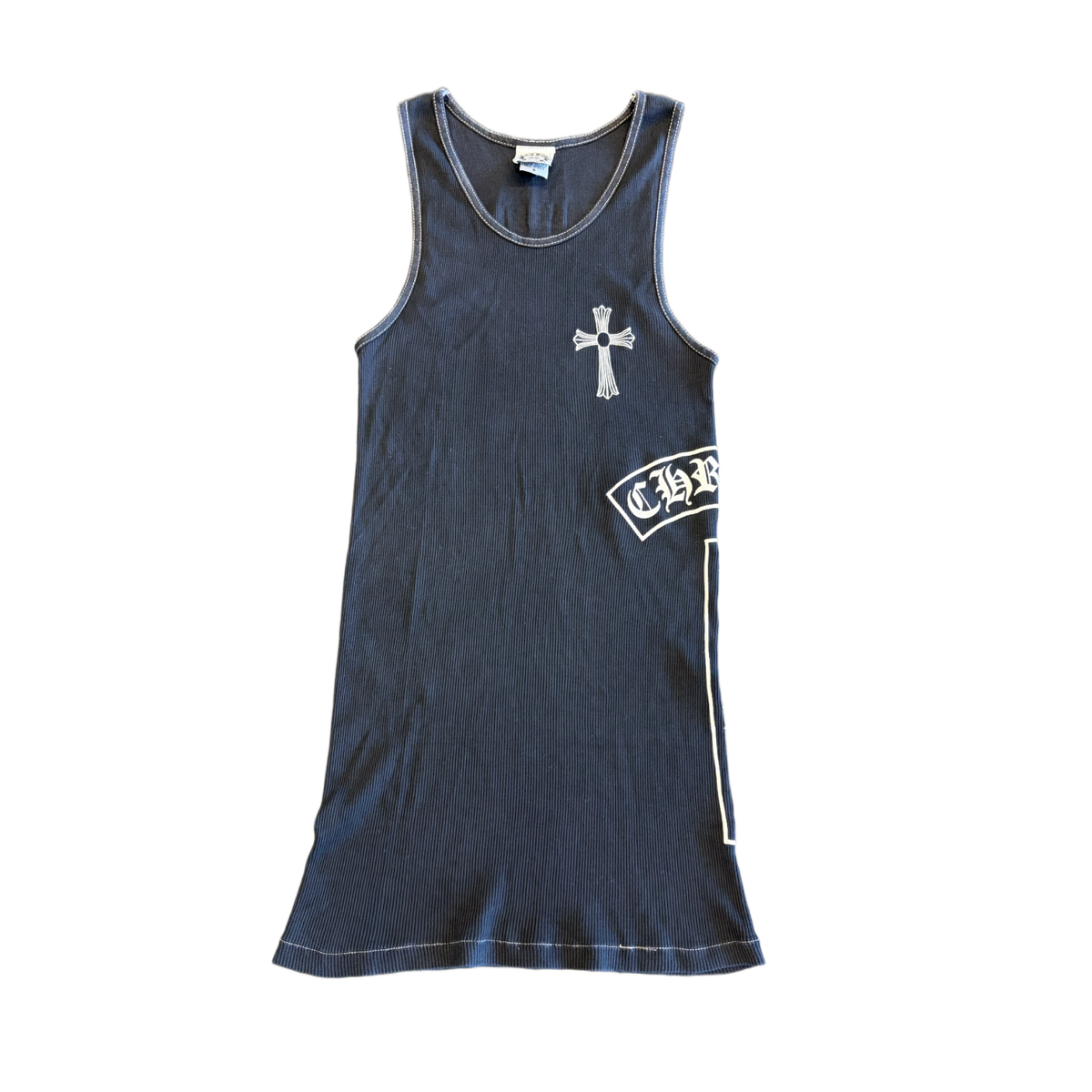 Chrome Hearts Vintage Black 'Contrast Stitch T Bar' Tank Top