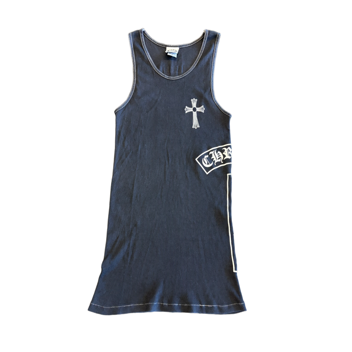 Chrome Hearts Vintage Black 'Contrast Stitch T Bar' Tank Top