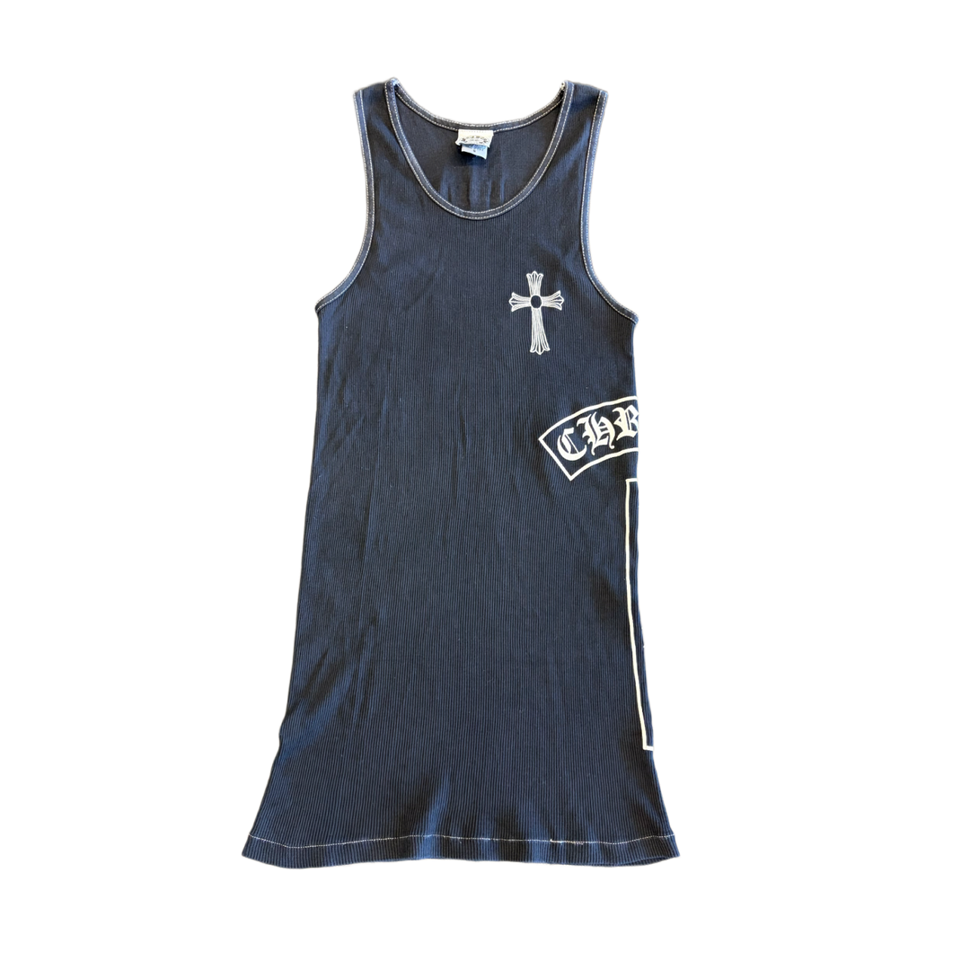 Chrome Hearts Vintage Black 'Contrast Stitch T Bar' Tank Top