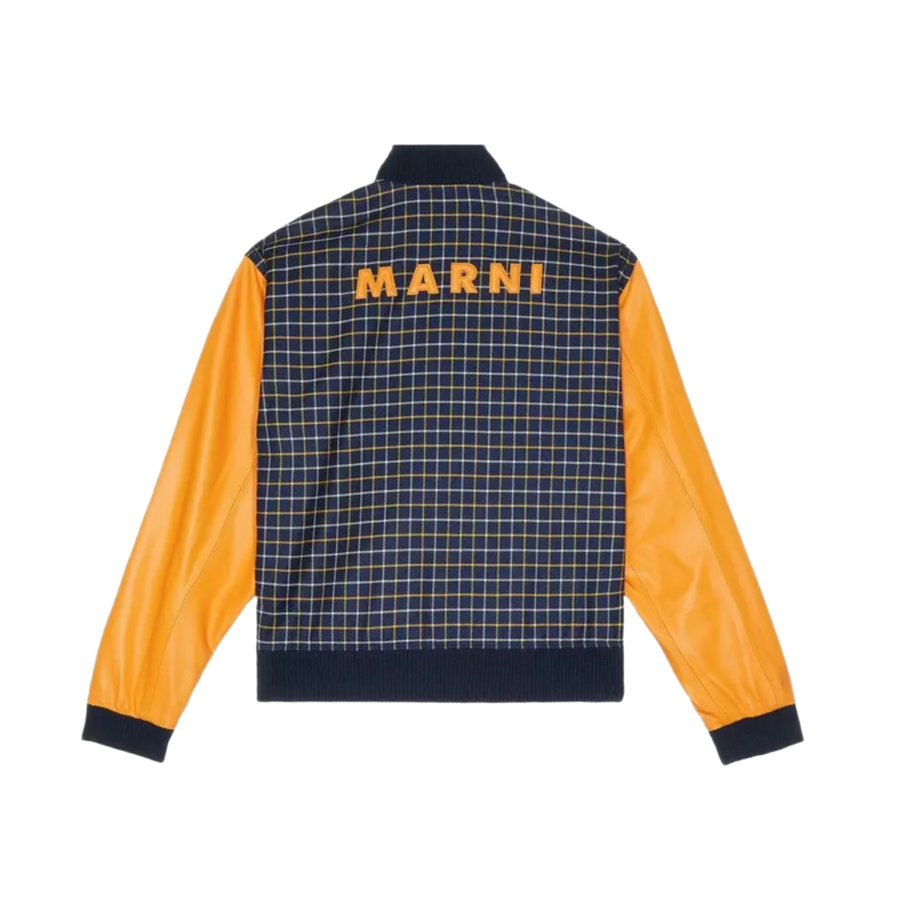 Marni 'Navy' Checkered Varsity Jacket