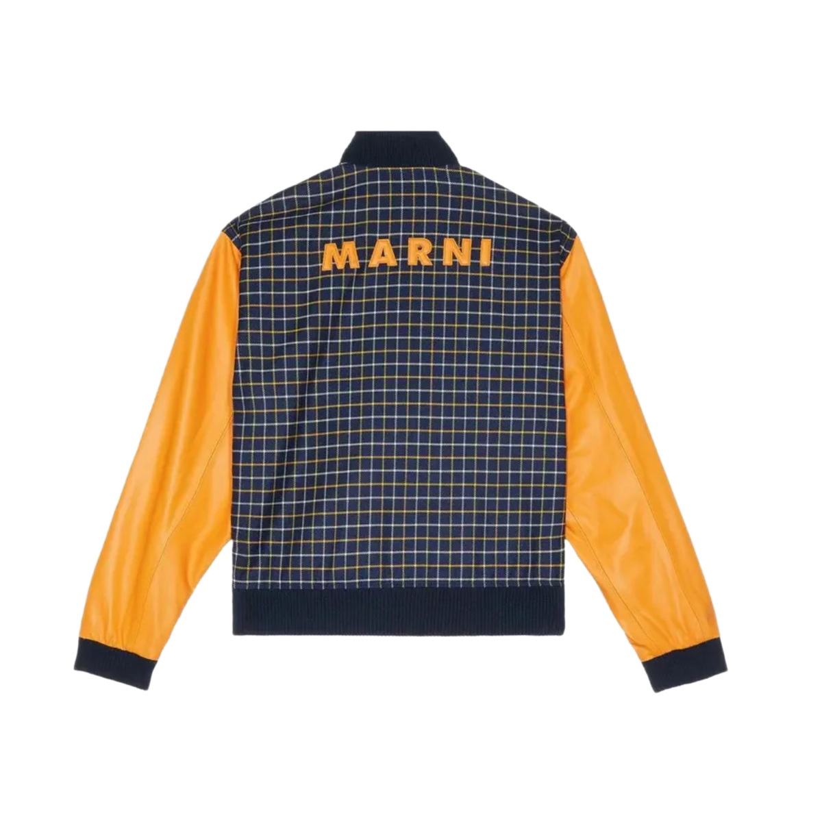 Marni 'Navy' Checkered Varsity Jacket