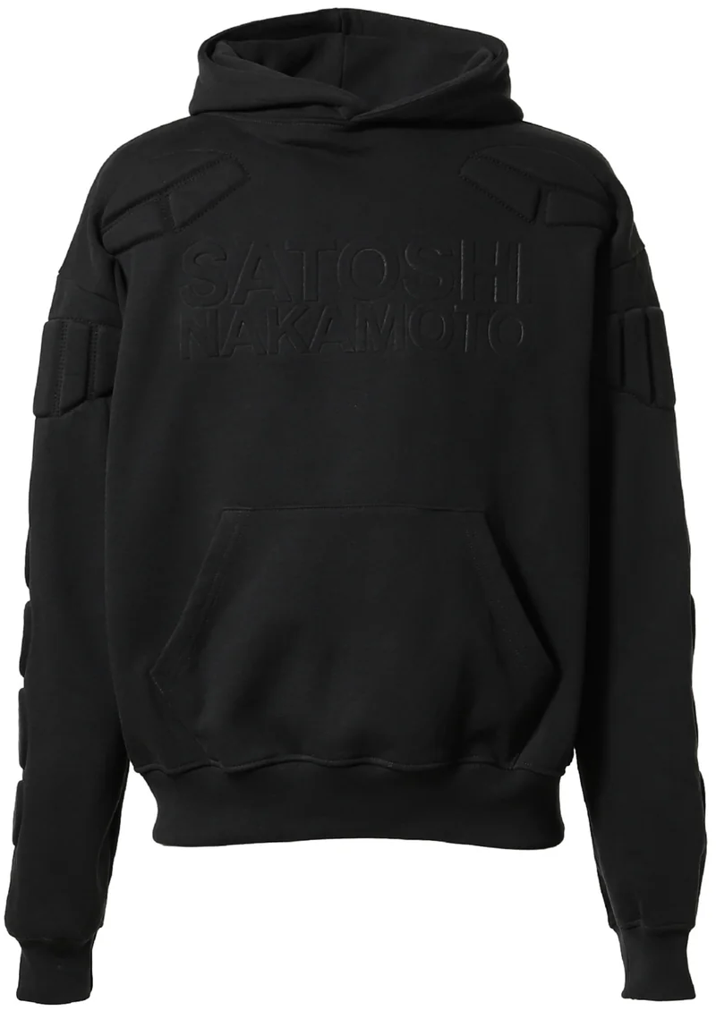 Satoshi Nakamoto 'Black' Padded Moto Hoodie