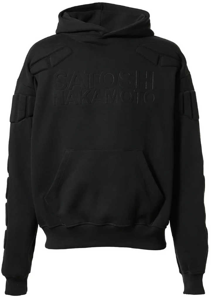 Satoshi Nakamoto 'Black' Padded Moto Hoodie