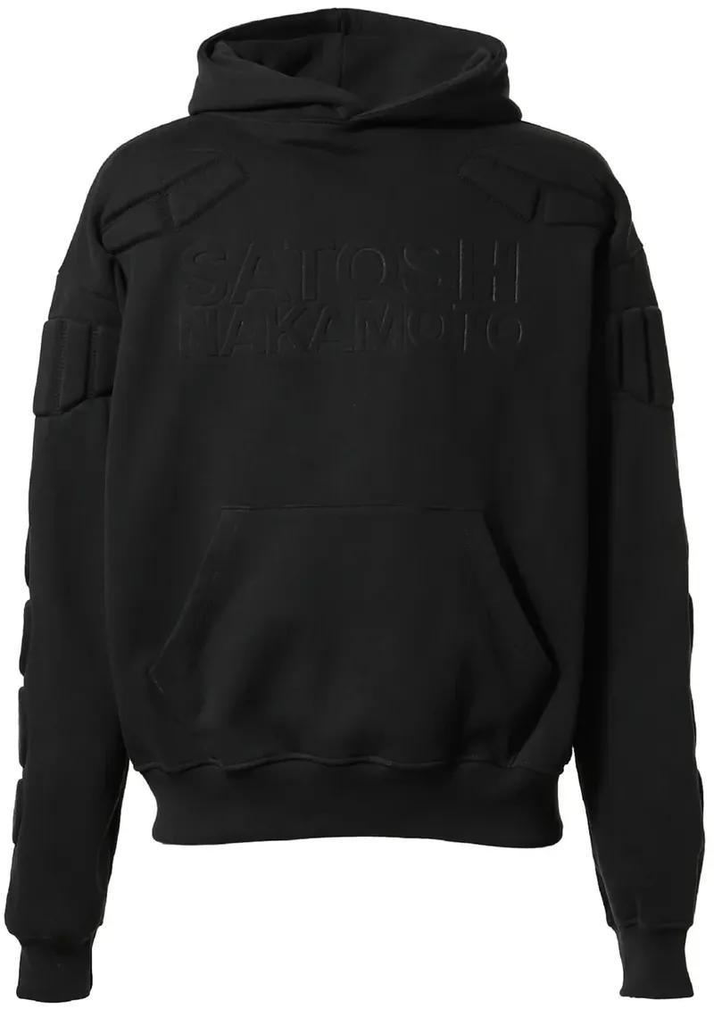 Satoshi Nakamoto 'Black' Padded Moto Hoodie