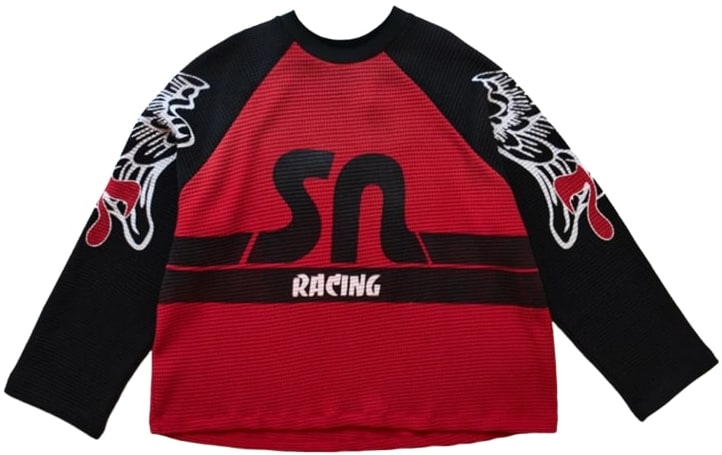 Satoshi Nakamoto 'Wings' Red Longsleeve Tee