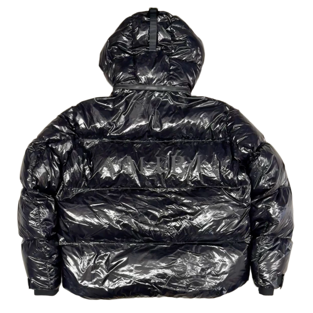 AMIRI 'Hooded Gloss Coated Nylon Down Black' Puffer Jacket