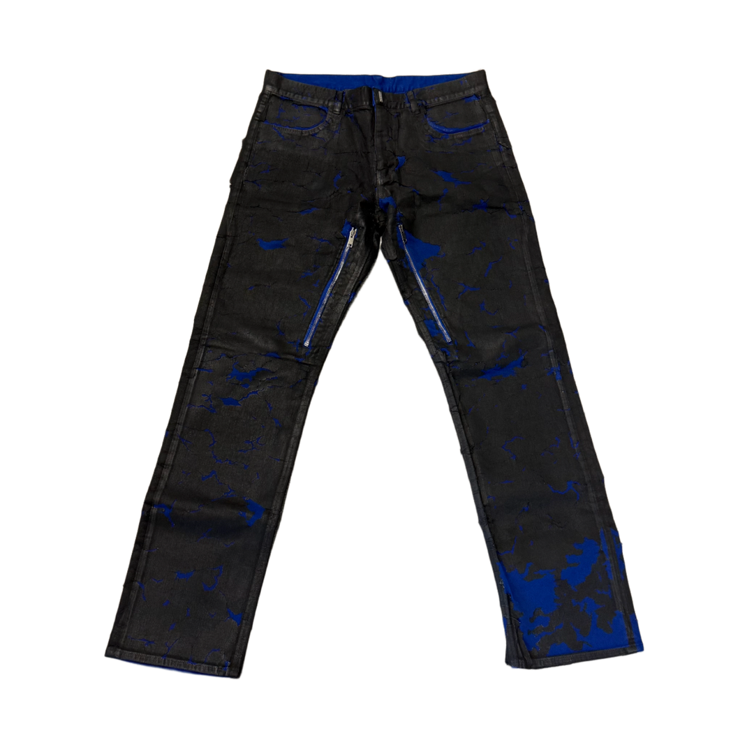 Givenchy 'Black Wax' Blue Destroyed Jeans