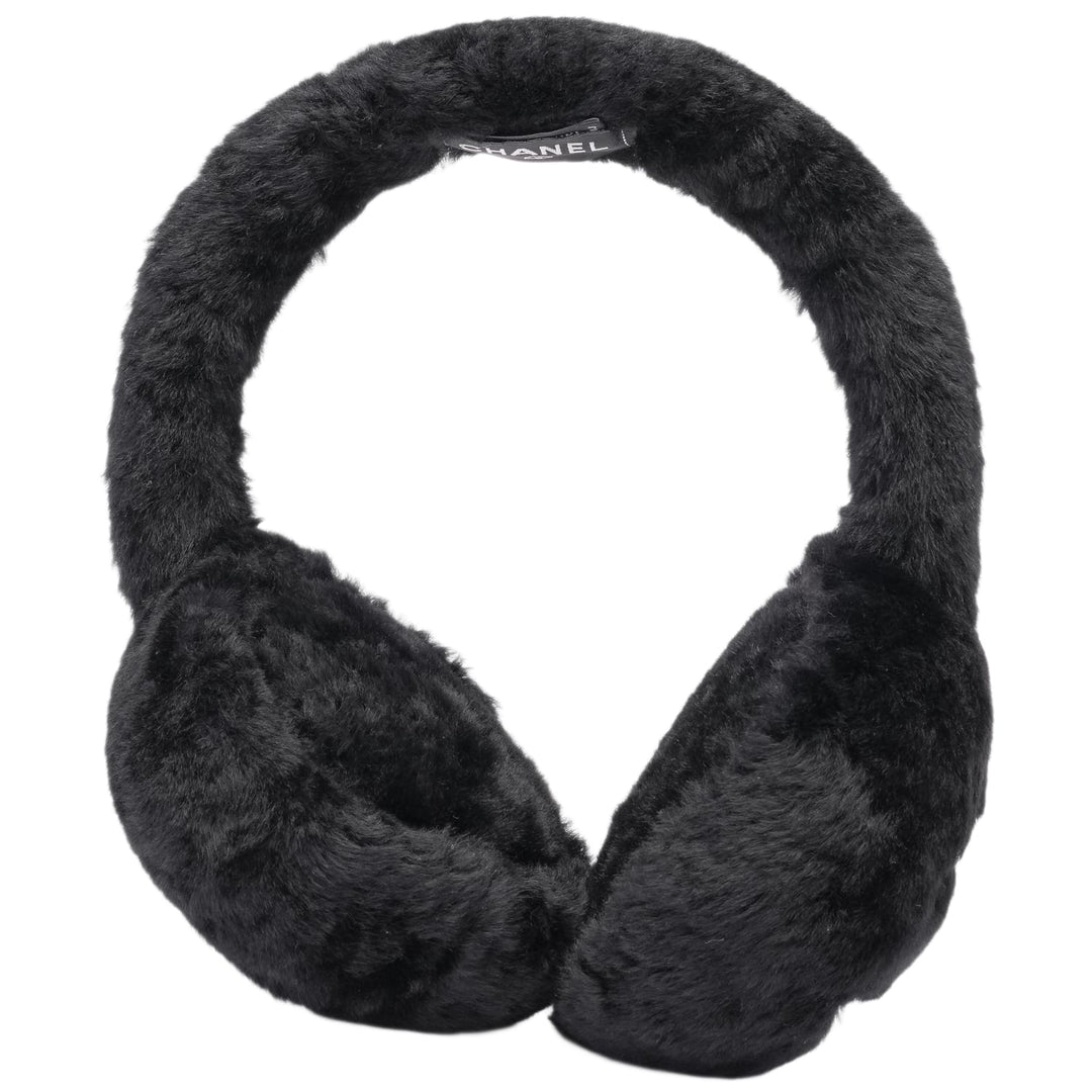 Chanel 'Black/Ecru' Cashmere CC Earmuffs