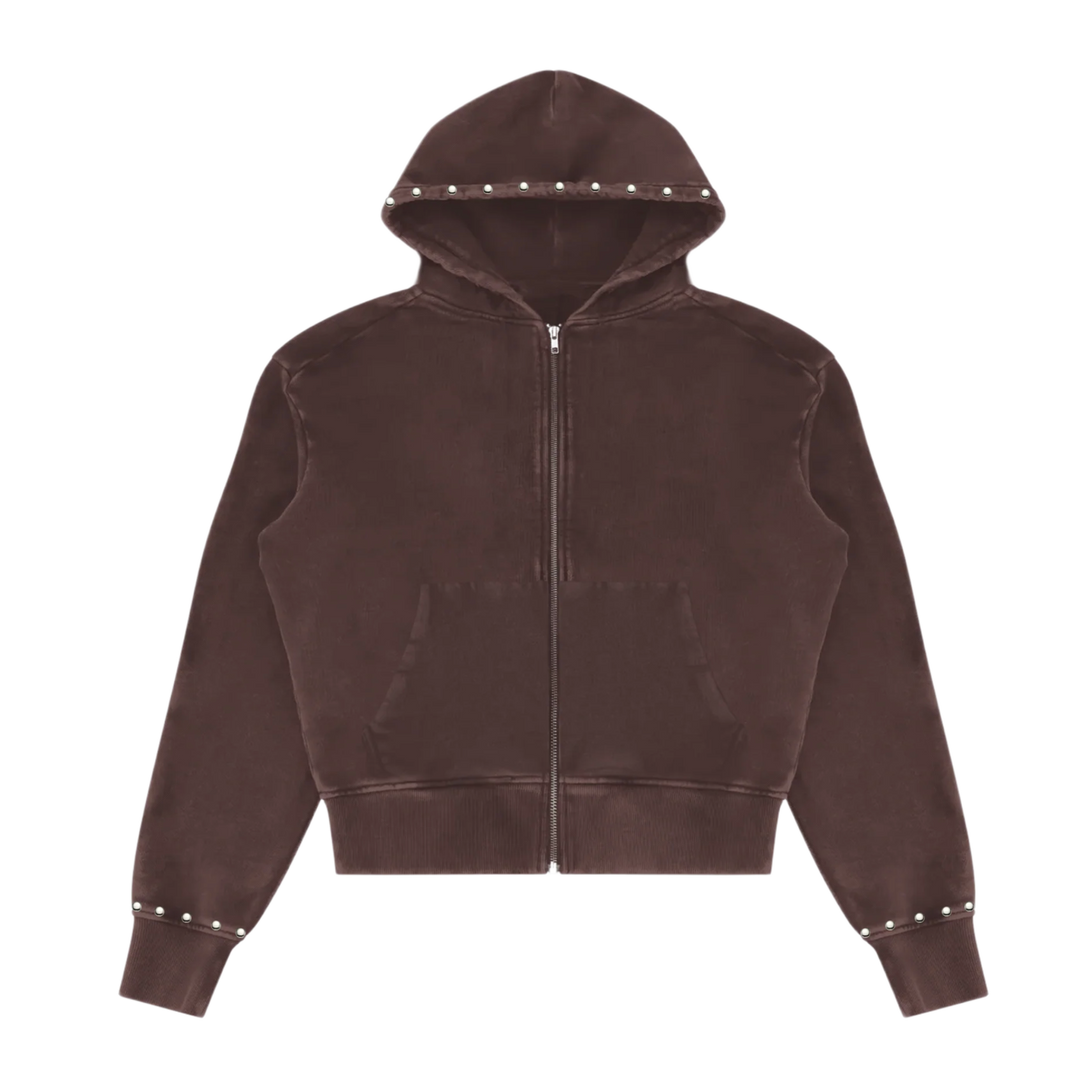Saint Vanity 'Mocha' French Terry Zip Up Hoodie