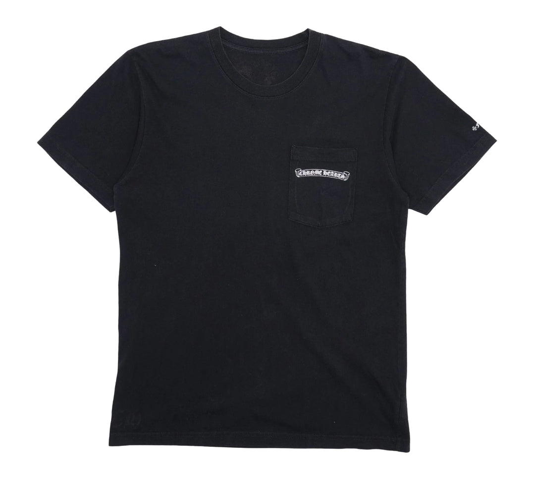 Chrome Hearts 'Scroll Logo' Black Pocket Tee