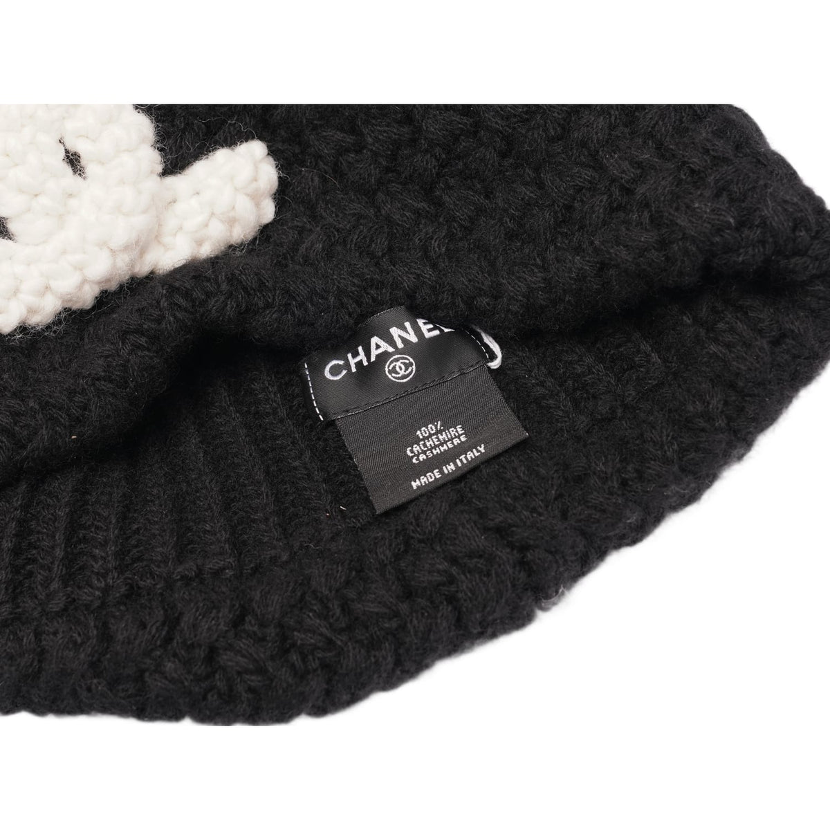 Chanel 'Black' CC Cashmere Knit Beanie
