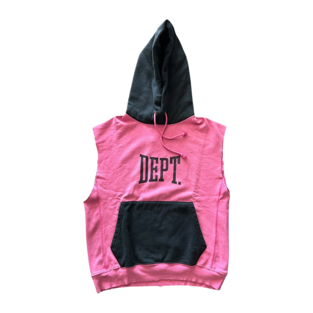 Gallery Dept 'Pink/Black' Cutoff Logo Hoodie