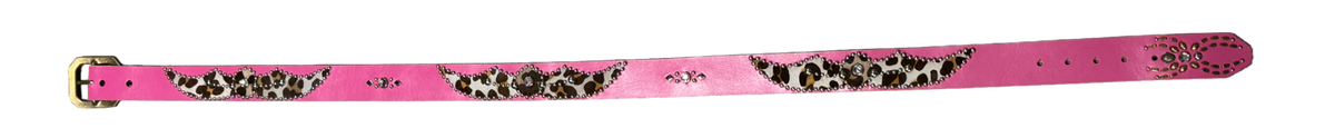 Studded 'Cow Hair Spider Gem' Pink Belt
