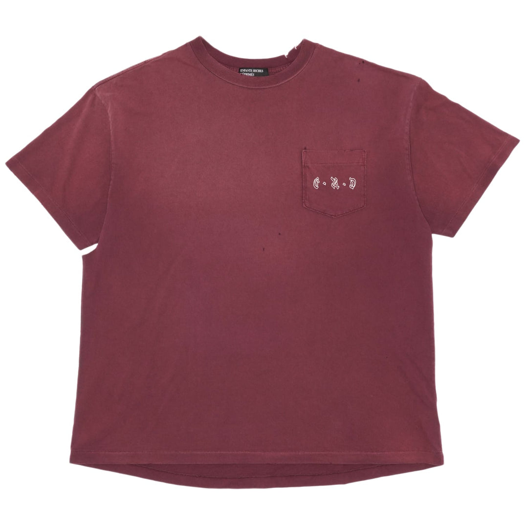 Enfants Riches Deprimes 'Hebrew Font' Distressed & Red Pocket Tee