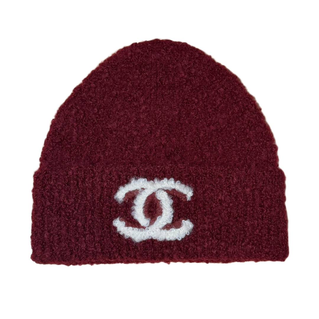 Chanel 'Burgundy' Cashmere & Alpaca Beanie