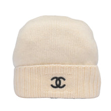 Chanel 'Half Black Half Ecru' Cashmere CC Beanie