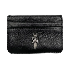 Chrome Hearts 'Black' Leather Dagger Scroll Card Holder 