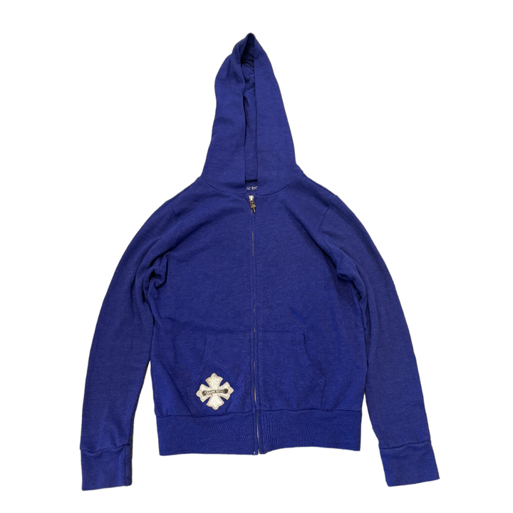Chrome Heart 'Silver Horseshoe' Women's Purple Zip Up Hoodie