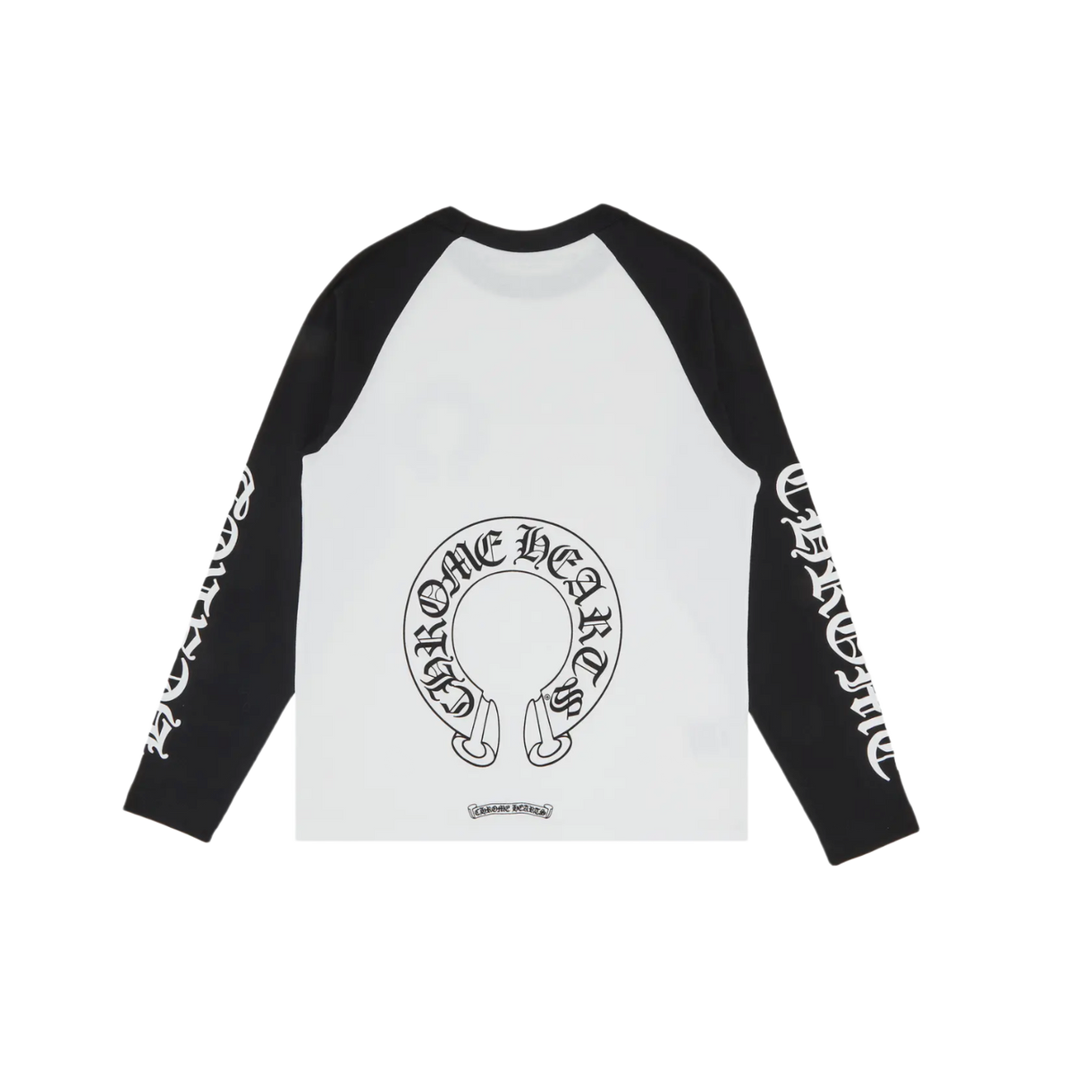 Chrome Hearts 'White and Black' Neck Logo Horseshoe Baseball Tee