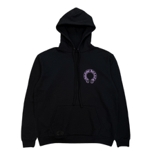 Chrome Hearts Friends and Family 'Purple Glitter' Horseshoe Floral Black Hoodie