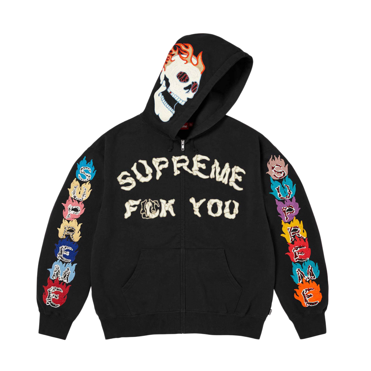 Supreme 'Fuck You' Black Zip Up Sweatshirt