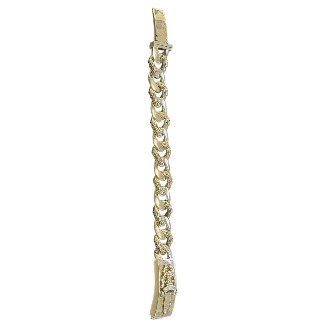 Chrome Hearts 'Fancy Link' Silver Dagger 9.5 In. Bracelet
