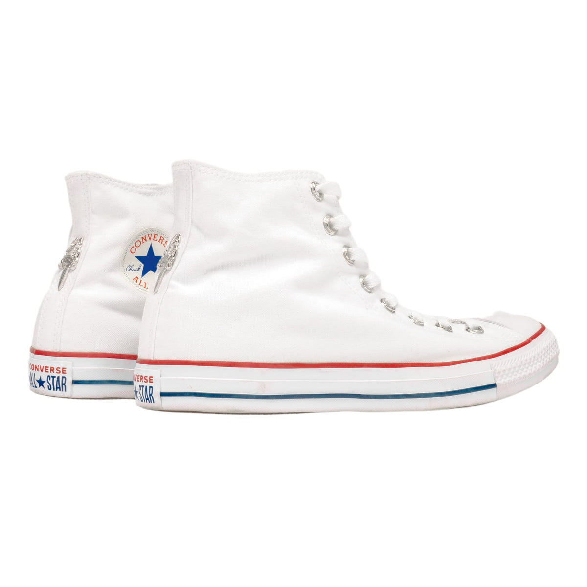 Chrome Hearts 'White Cross Patch' White Converse Sneakers