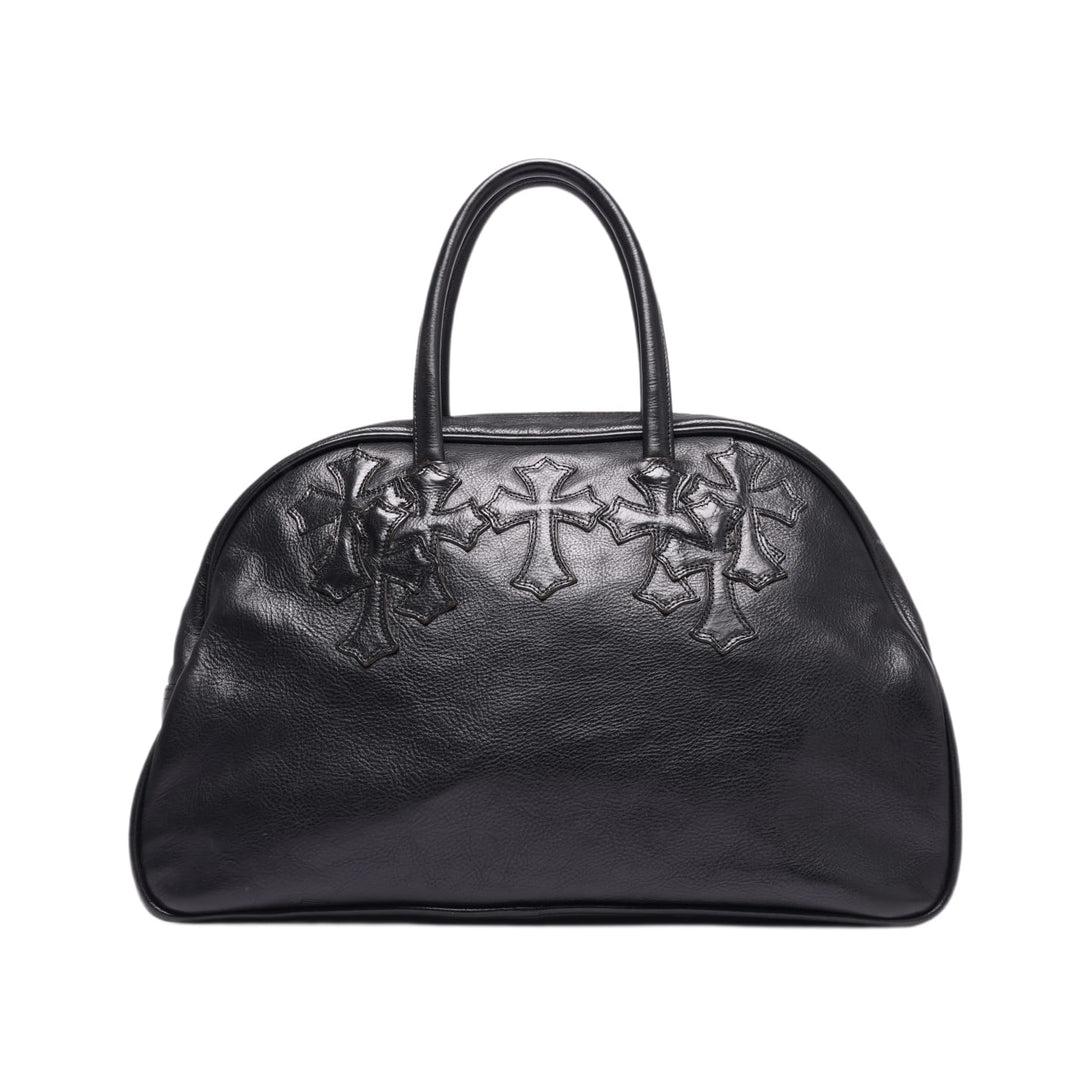 Chrome Hearts 'Cross Patch' Leather Bowling Bag