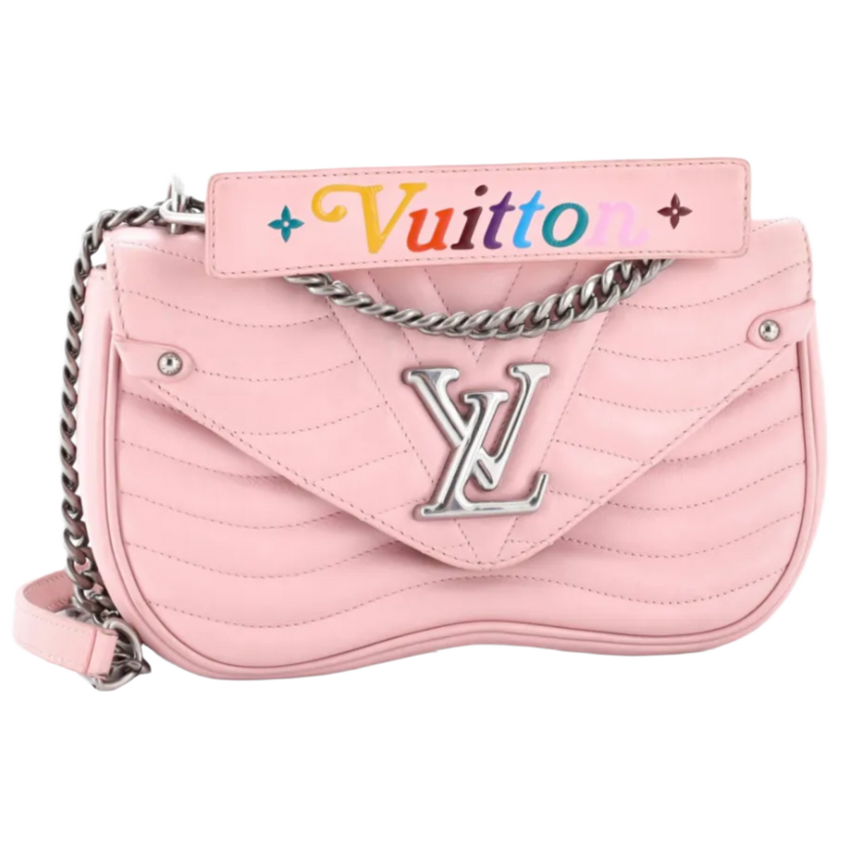 Louis Vuitton 'New Wave Chain' Pink Quilted Leather MM Bag