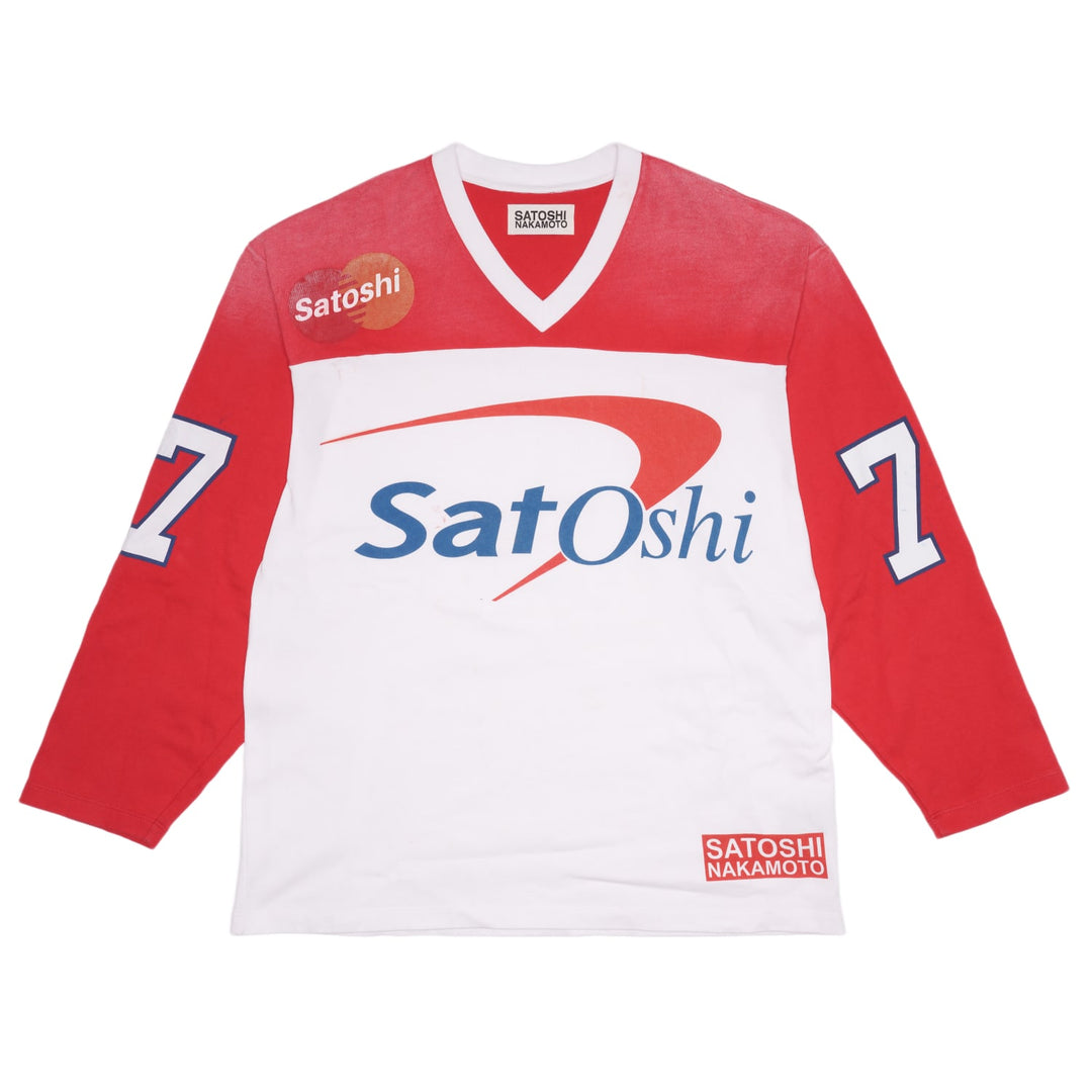 Satoshi Nakamoto 'Bank of Satoshi' Red Longsleeve Tee