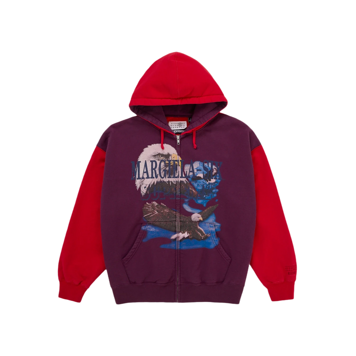 Supreme MM6 Maison Margiela Eagle Zip Up Hooded Sweatshirt Red