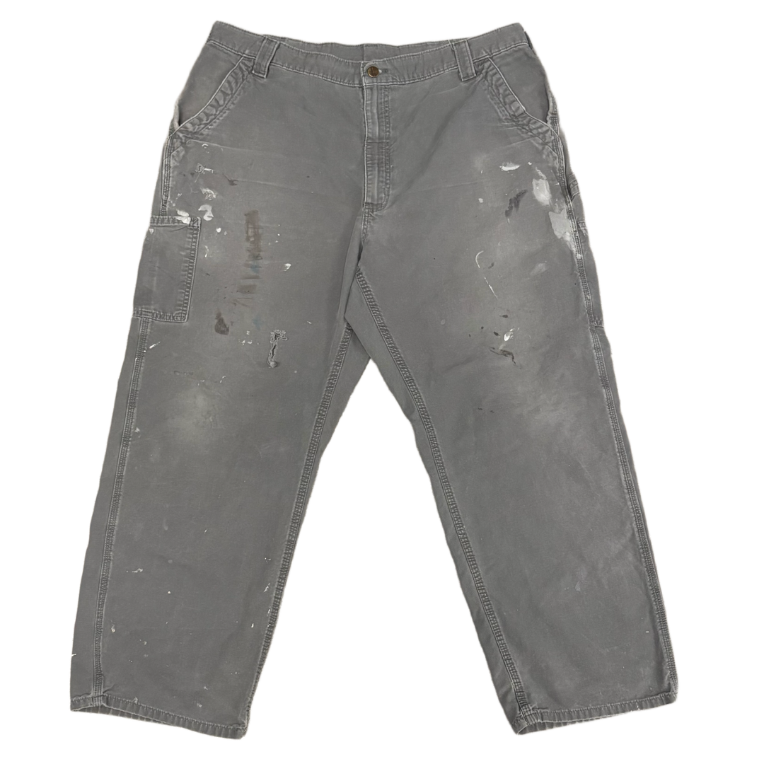 Carhartt 'Paint Splatter & Distressed Washed Grey Carpenter' Work Pants