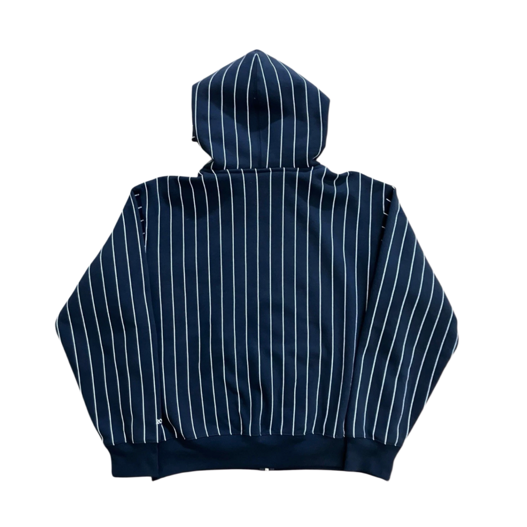 Supreme Devil S Logo Zip Up Hooded Sweatshirt Stripe