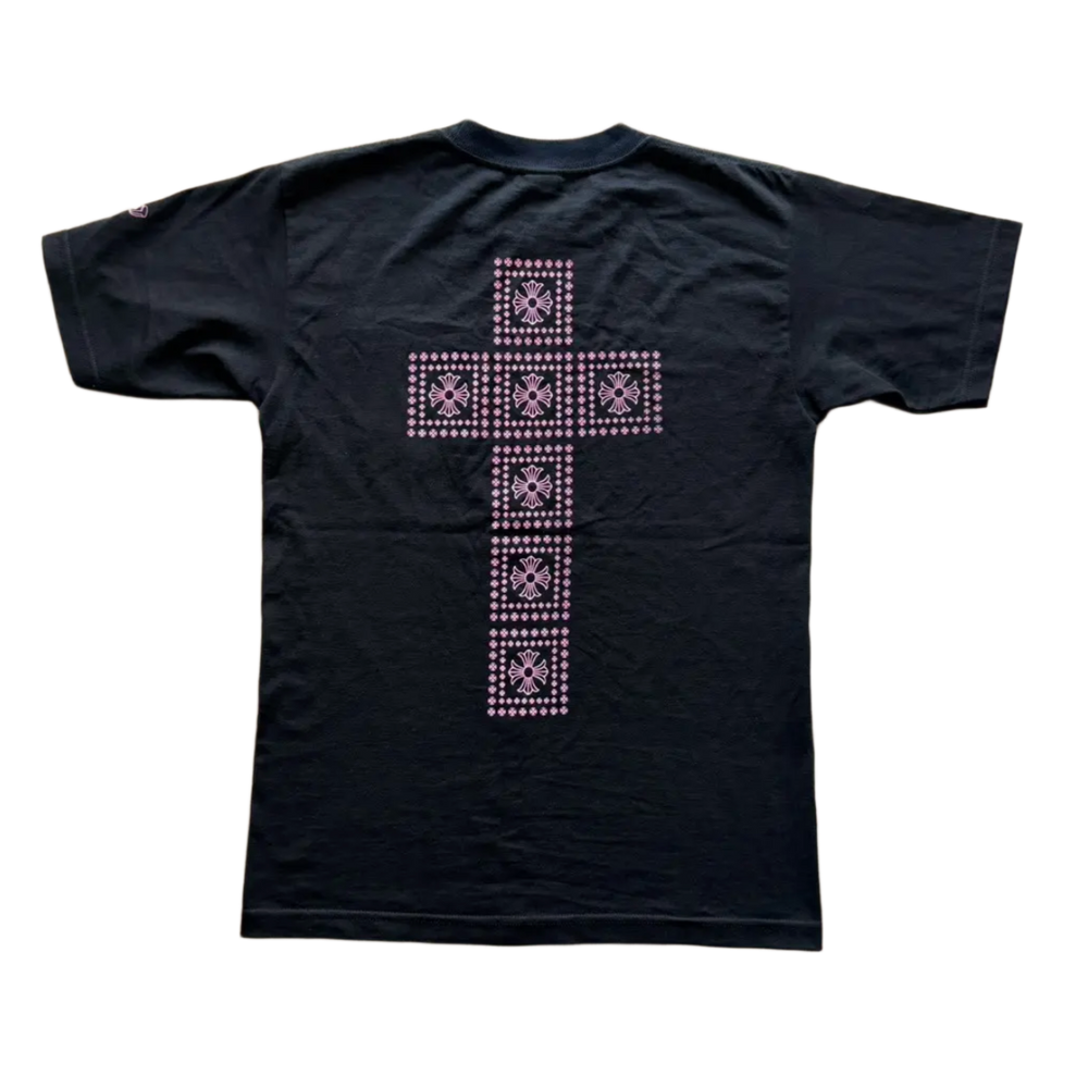 Chrome Hearts 'Black' Pink Plus Cross Vintage Tee
