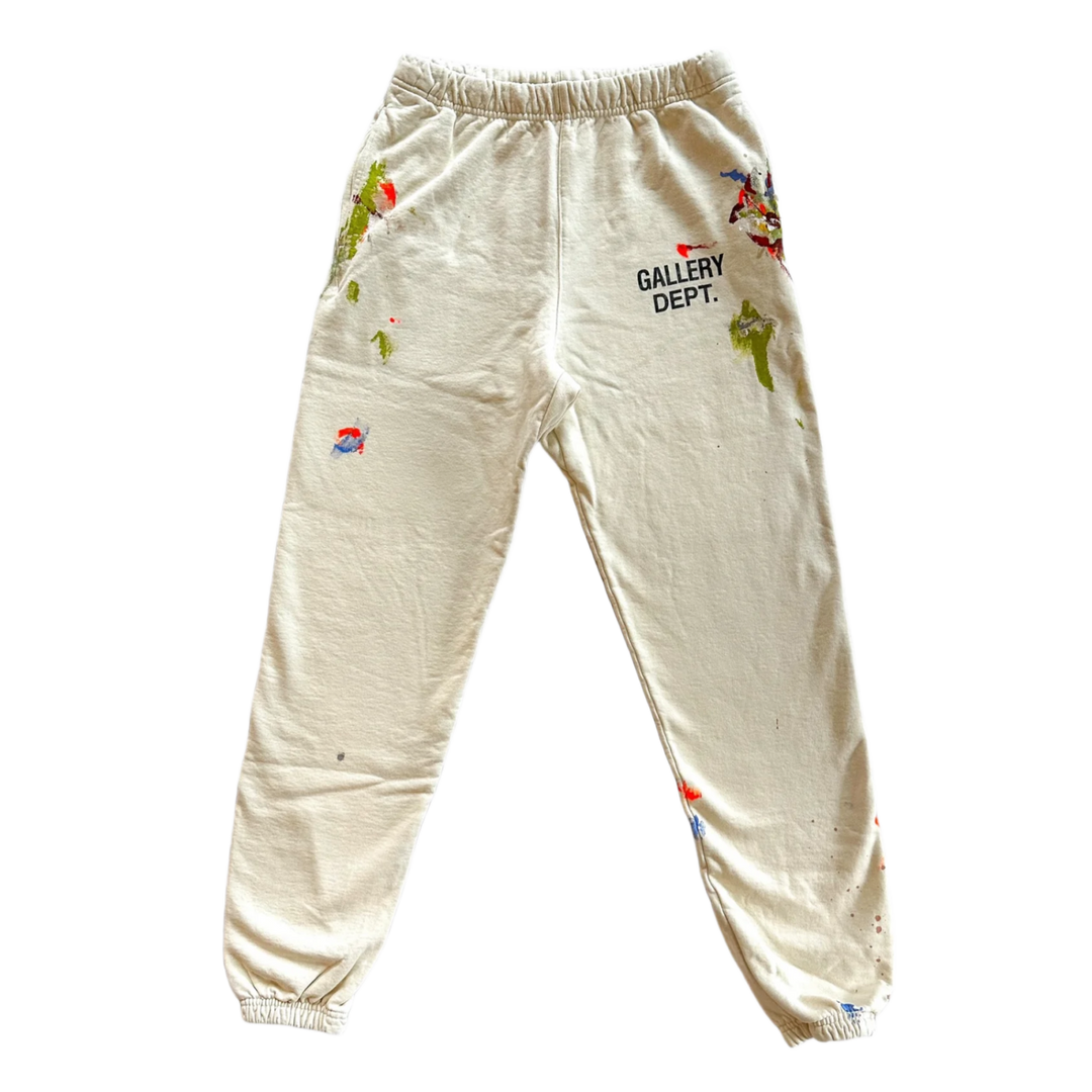 Gallery Dept Beige Paint Splatter Sweatpants