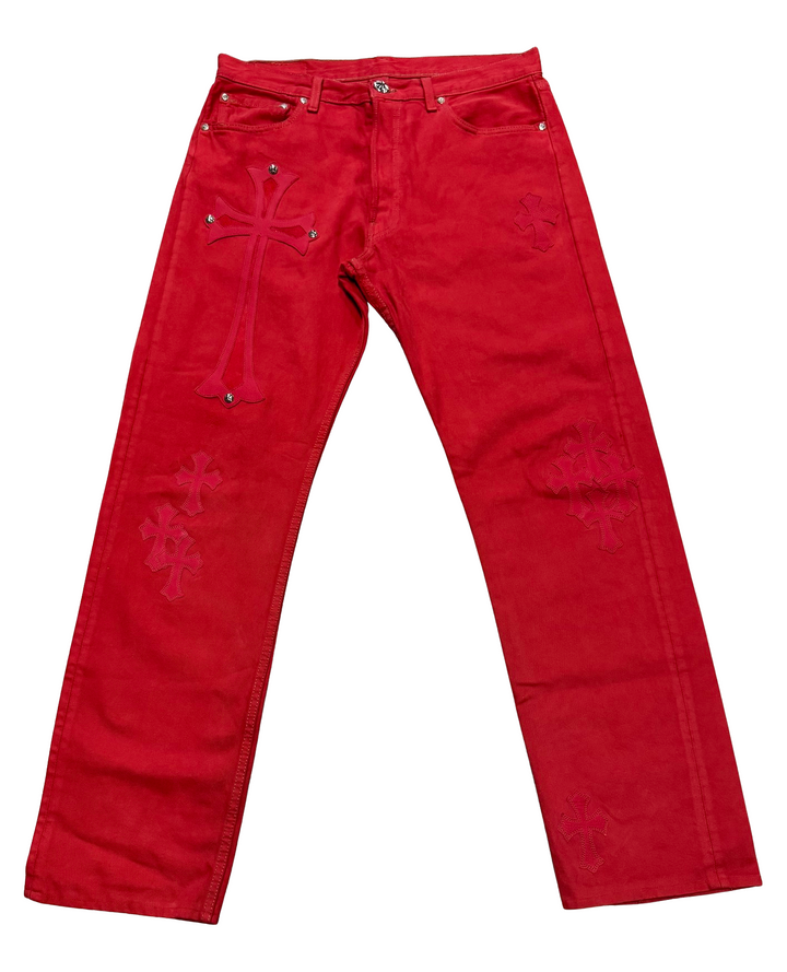Chrome Hearts '15 patch' Red Jeans