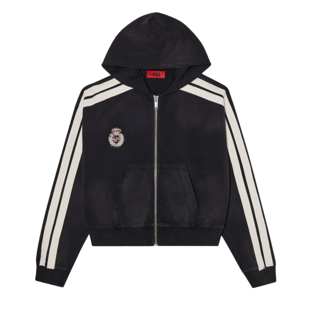 424 'Black' Crest Zip Up Hoodie