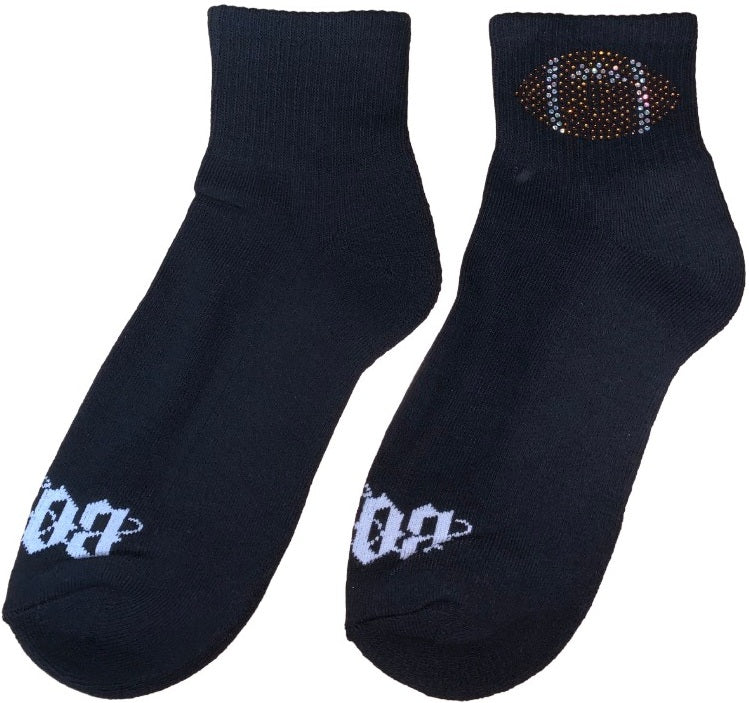 Bossi 'Football' Rhinestone Black Socks