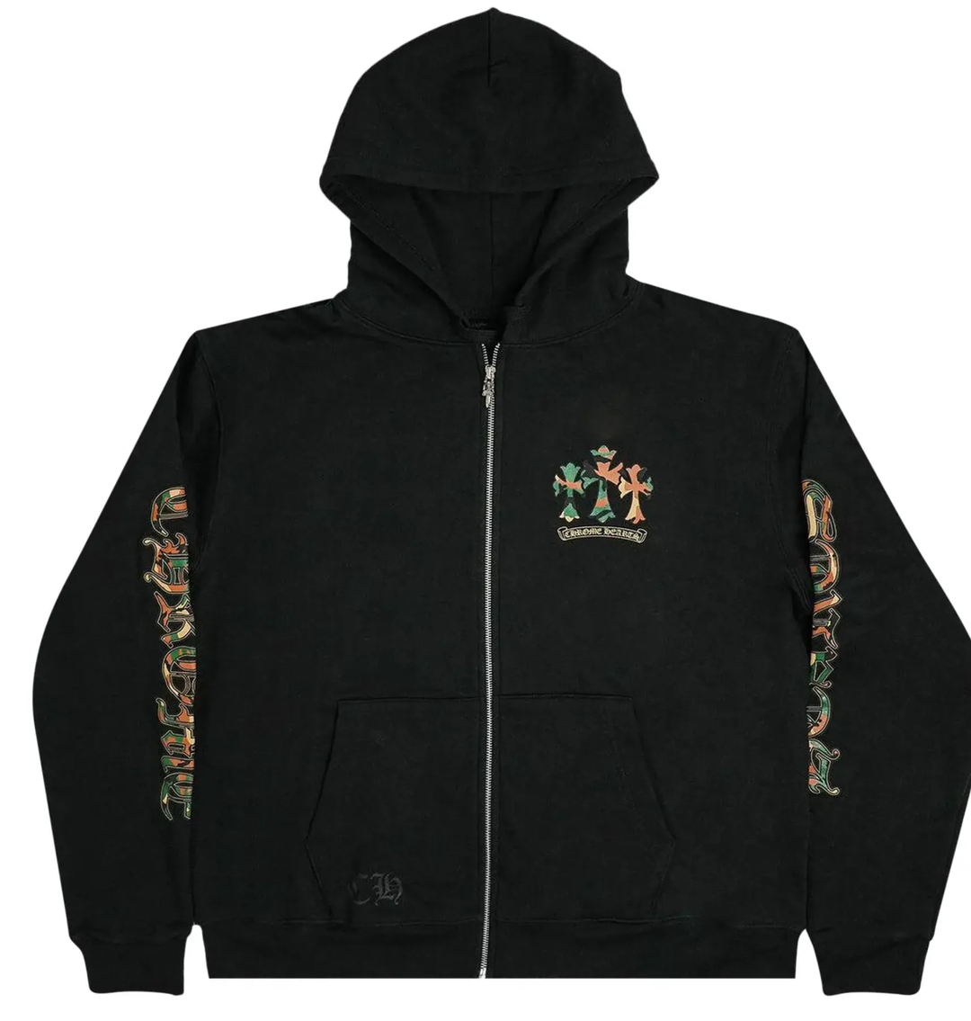 Chrome Hearts 'Black' King Taco Camo Zip Up Hoodie