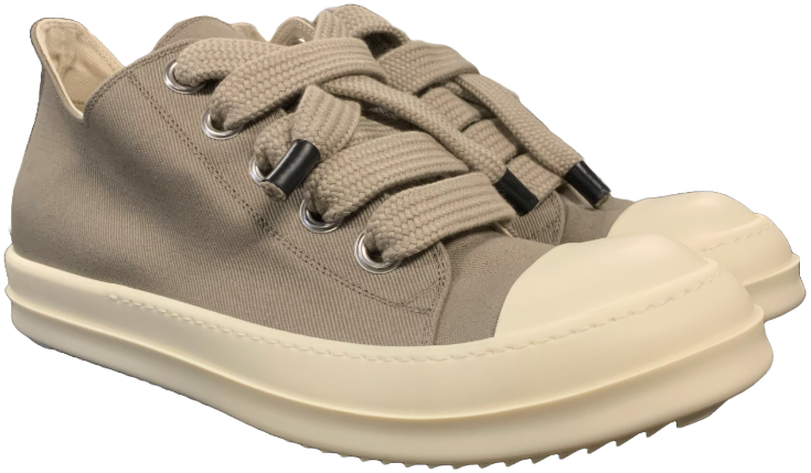 Rick Owens DRKSHDW 'Dirty Pearl' Canvas Jumbo Lace Low Sneakers